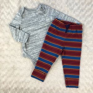 Cat & Jack Outfit Set 12 Months Striped Pants
